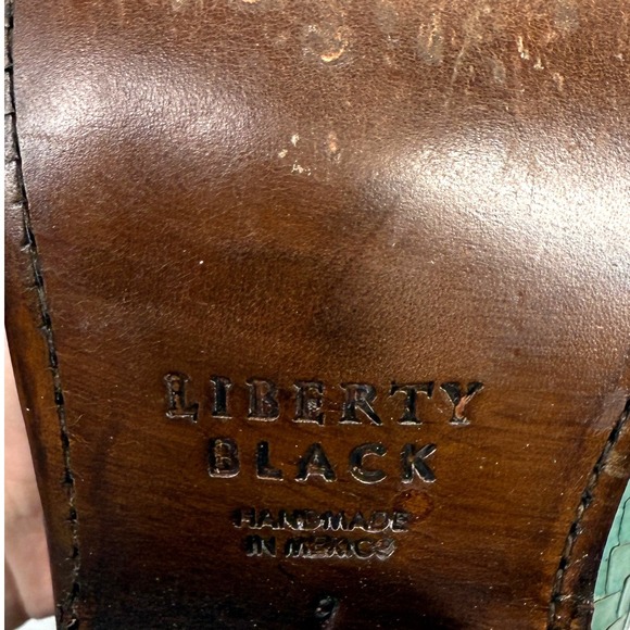 Liberty Black, Turquoise Snakeskin Leather Western Cowboy Ankle Boots, Sz 9 - Picture 8 of 8